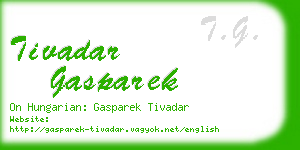 tivadar gasparek business card